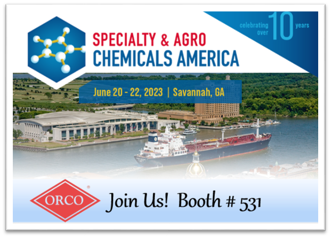 ORCO exhibiting dyes, pigments and colorants for the Agriculture Market at Specialty & Agro Chemicals America Show!