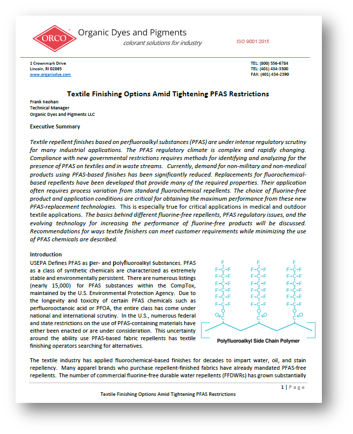 Textile Finishing Options Whitepaper preview